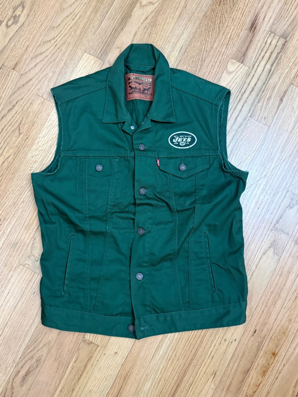 Levi’s x NY Jets Custom Sleeveless Trucker Vest Green Large
